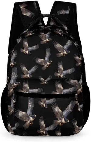 Peregrine Falcon Flying Backpack Travel Daypack Print Back Pack Lightweight Laptop Shoulder Bag