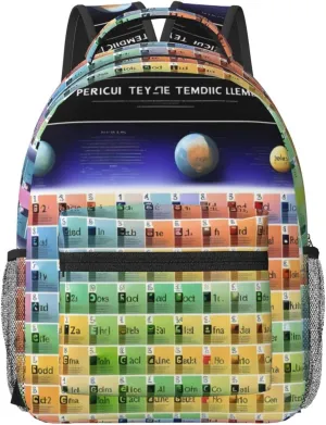 Periodic Table Of Elements Print Travel Backpack Carry On Flight Approved,Water-Resistant Laptop Backpack For Men Women