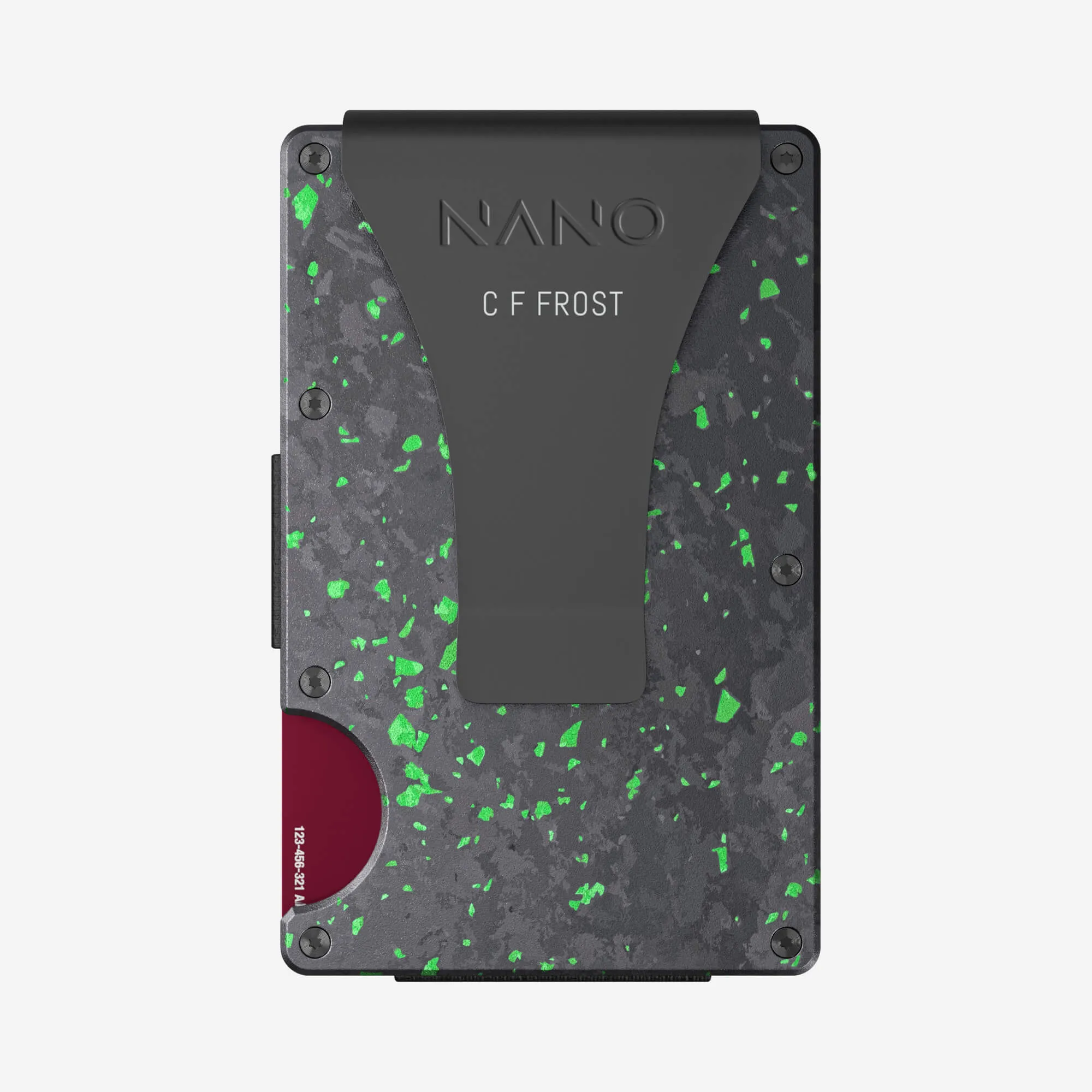 Personalised Money Clip Wallet (Nero/Verde)