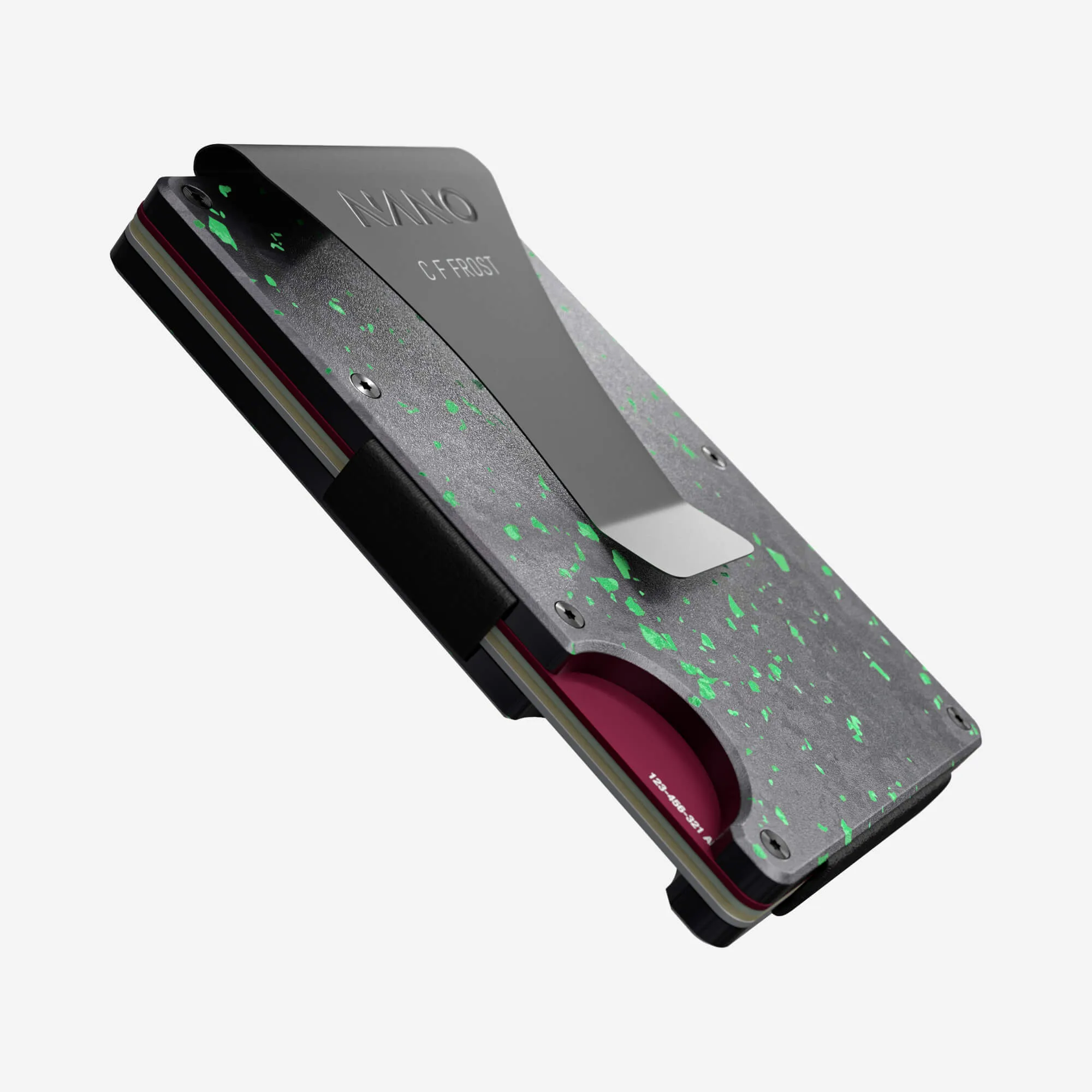 Personalised Money Clip Wallet (Nero/Verde)