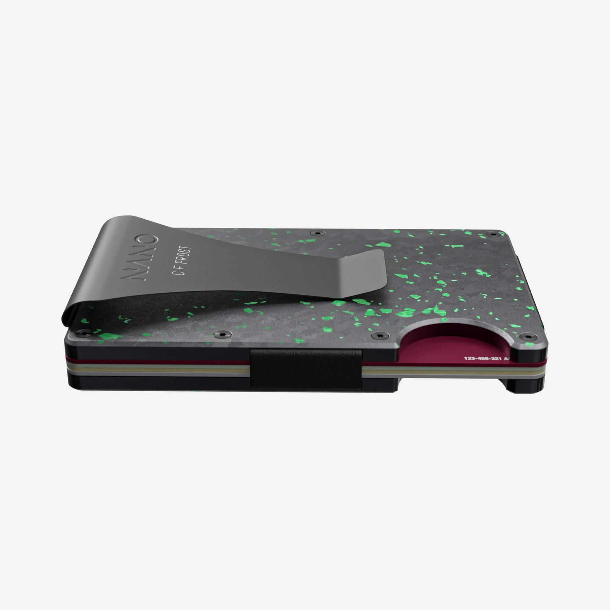 Personalised Money Clip Wallet (Nero/Verde)