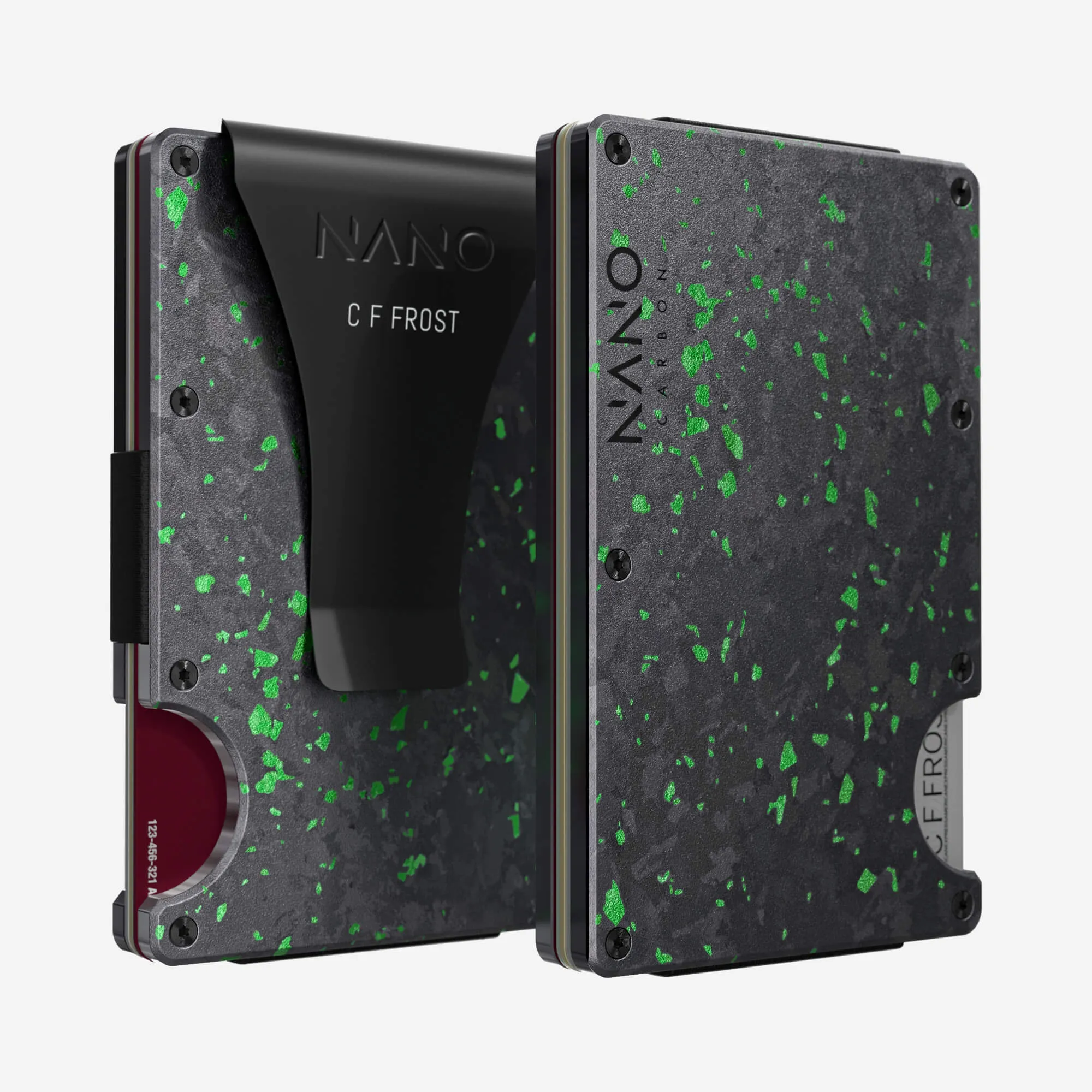 Personalised Money Clip Wallet (Nero/Verde)