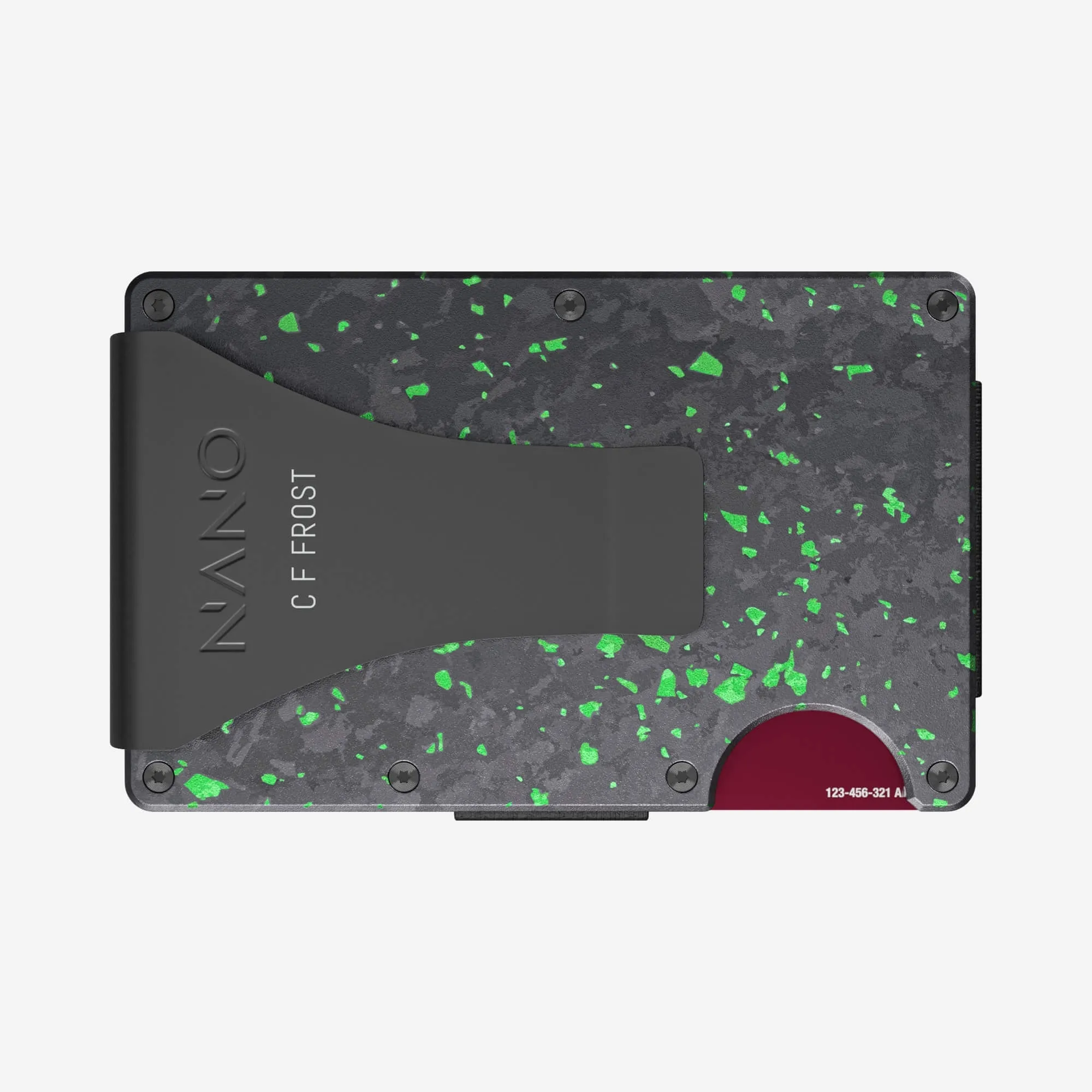 Personalised Money Clip Wallet (Nero/Verde)