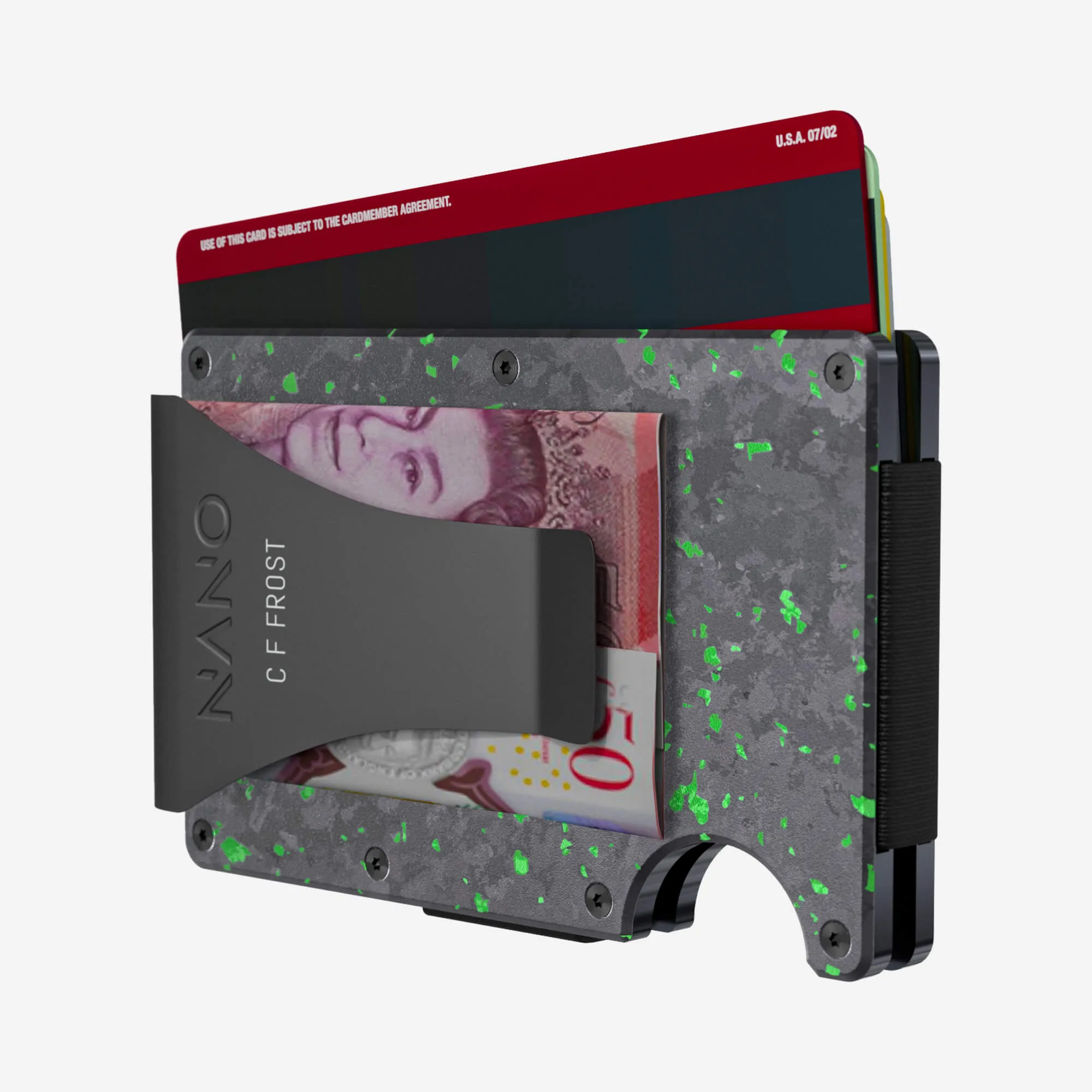 Personalised Money Clip Wallet (Nero/Verde)