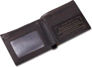 Personalized Engraved Leather Wallet for Boyfriend Husband from Wife Girlfriend - Valentines Day Christmas Birthday Anniversary Wedding Gift - I Love You - Mens Custom Love Message Bifold Wallets
