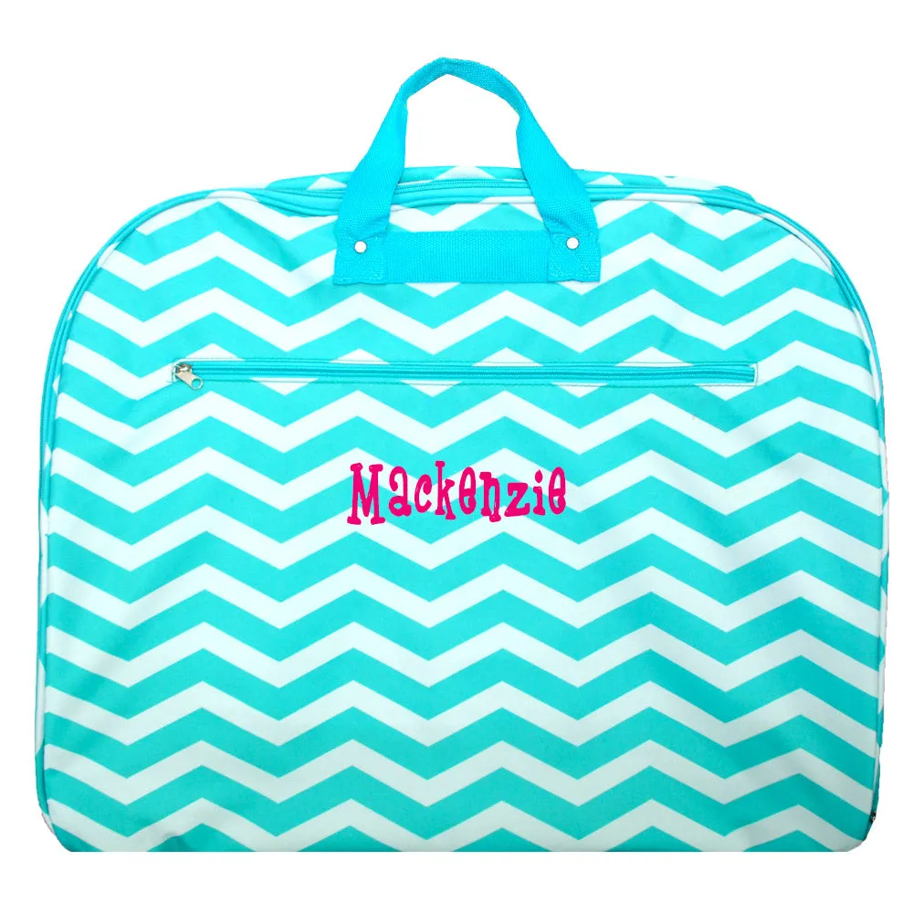 Personalized Hanging Chevron Garment Bags