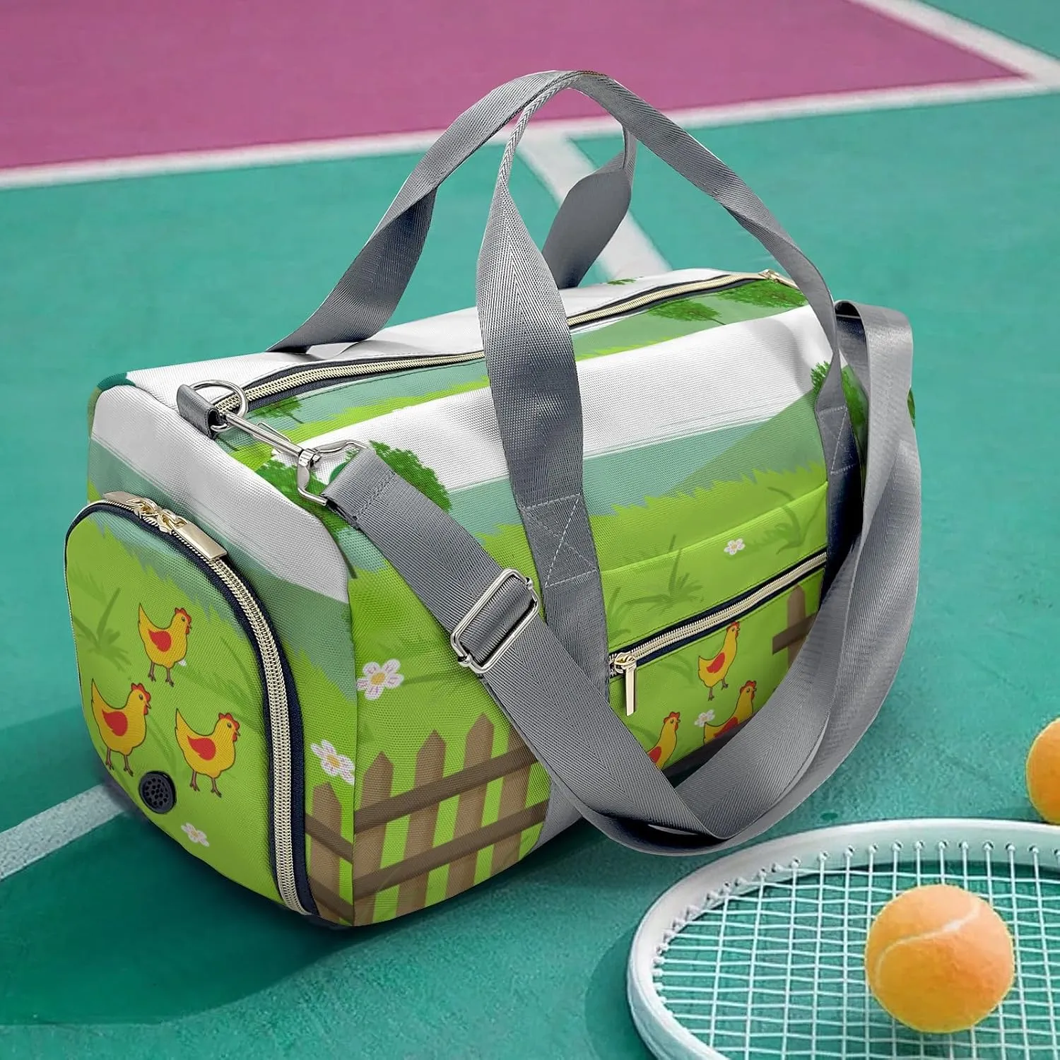 Personalized Name Duffel Bag Farm Life Chicken On-the-Go Fitness: Travel Bags Designed for Active Living