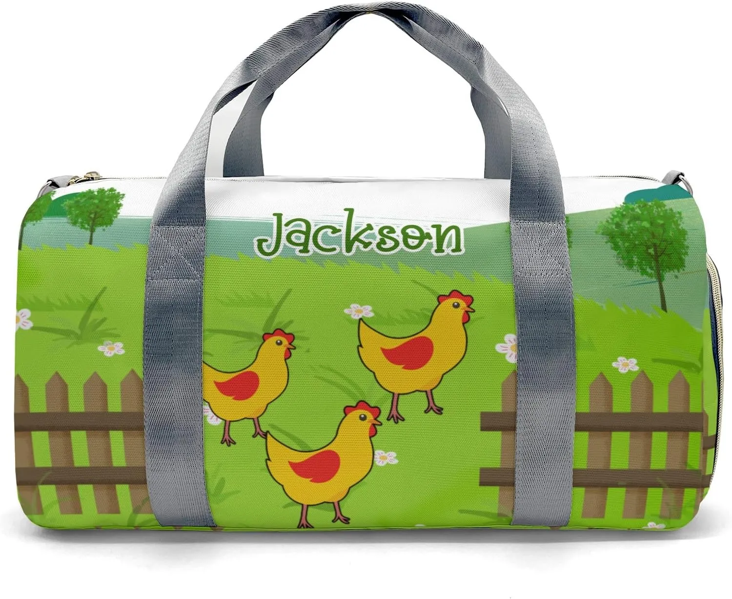 Personalized Name Duffel Bag Farm Life Chicken On-the-Go Fitness: Travel Bags Designed for Active Living