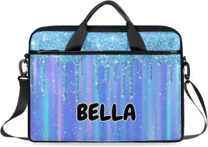 Personalized Name Laptop Bags Custom Water Fluid Glitters Shoulder Computer Bag