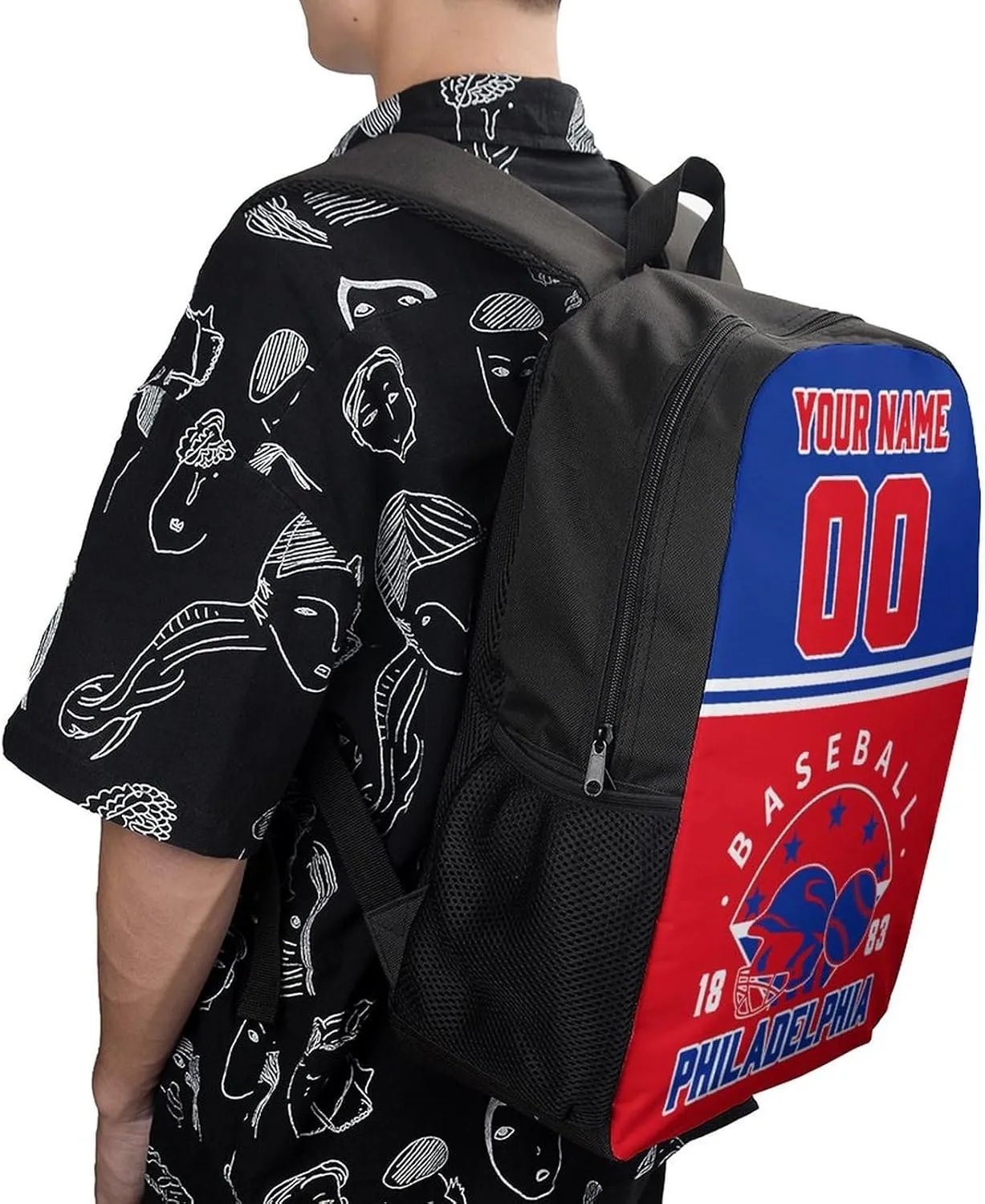 Philadelphia Backpack Custom 17Inch Shoulder Bag Gift for Men Women Boy Girl Personalized Name Number Laptop Travel Bag