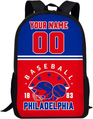 Philadelphia Backpack Custom 17Inch Shoulder Bag Gift for Men Women Boy Girl Personalized Name Number Laptop Travel Bag