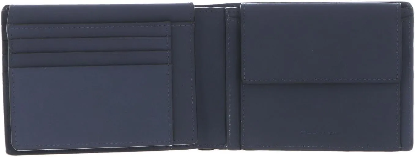 PIQUADRO PQJ RFID wallet leather 12.5 cm, blue, One size