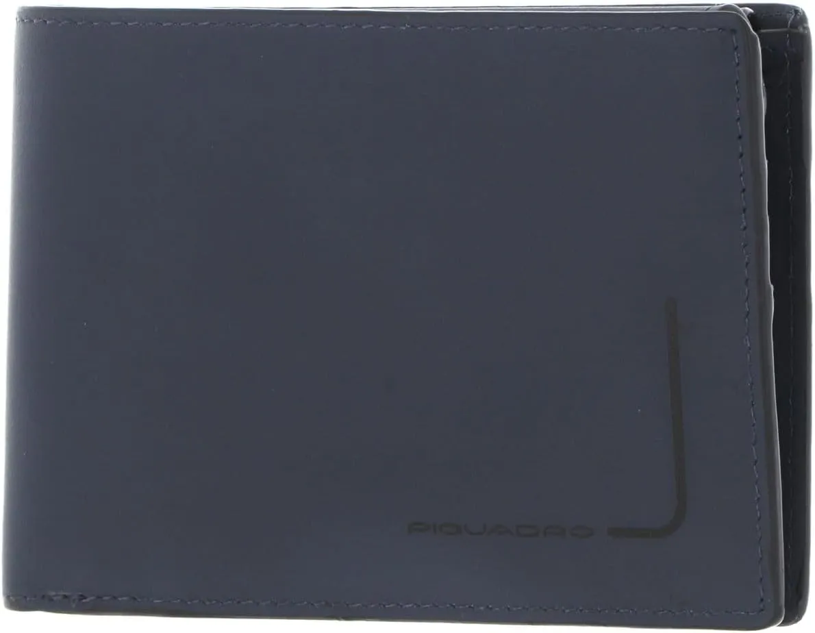 PIQUADRO PQJ RFID wallet leather 12.5 cm, blue, One size