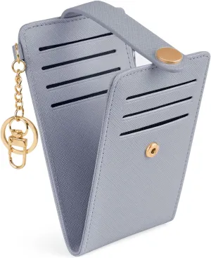 POIUGOYA Slim Wallet for Women,RFID Blocking Bifold Credit Card Holder with Zipper Coin Pocket,ID Window,Keychain