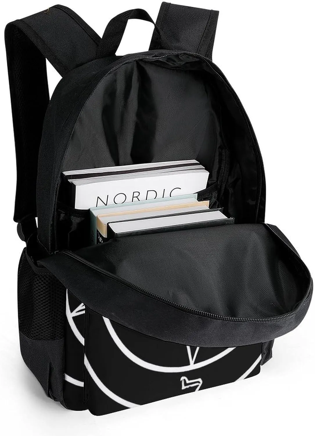 Polyester Daypack Backpack for Trekking Picnic Walking Cycling - Large Capacity Anti-Theft Multipurpose Shoulder Bag, Aazazel Storm Goat Pentagram Satanic Art Casual Daypack
