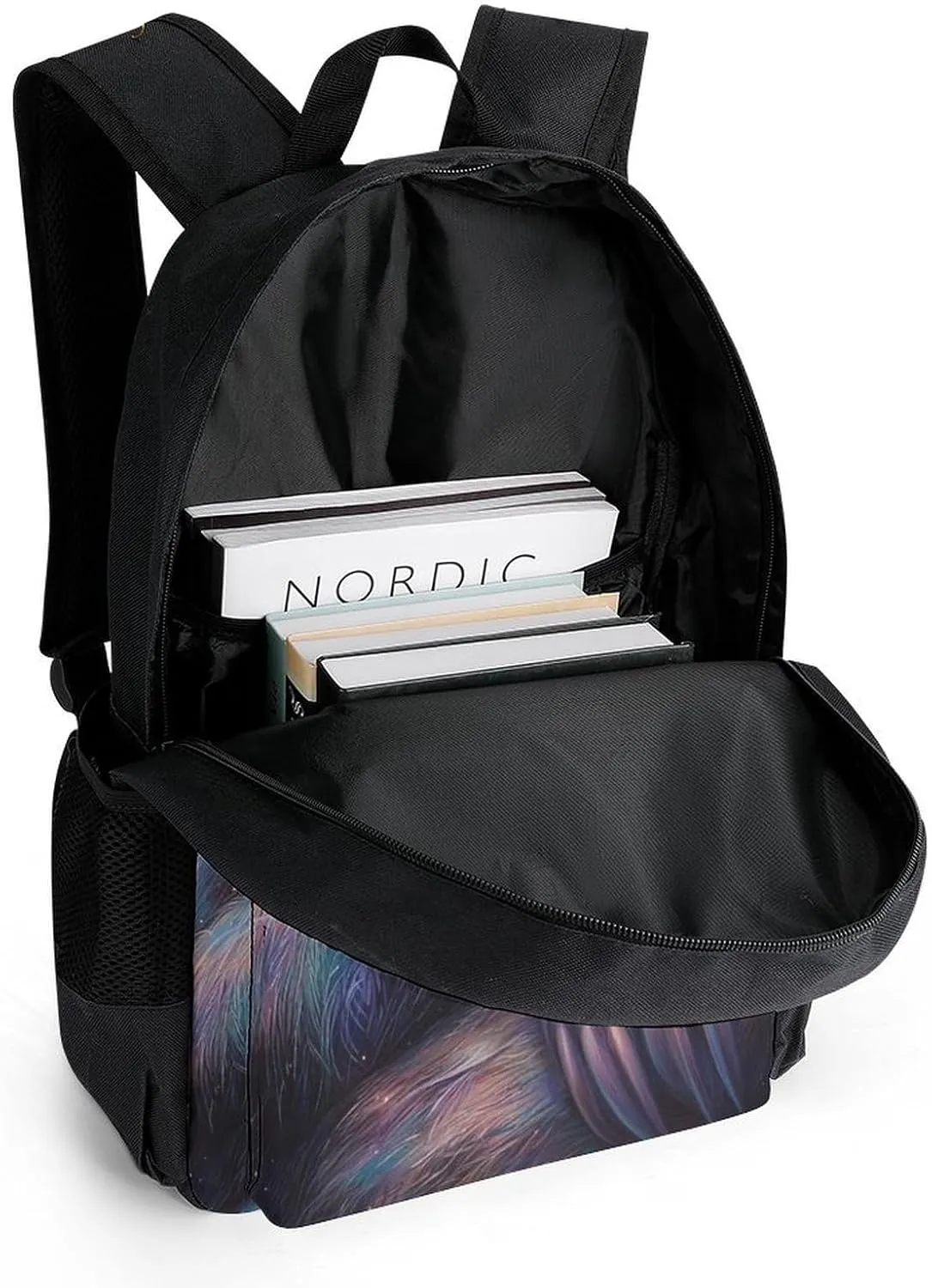 Polyester Daypack Backpack for Trekking Picnic Walking Cycling - Large Capacity Anti-Theft Multipurpose Shoulder Bag, Blue Nebula Sloth Casual Daypack