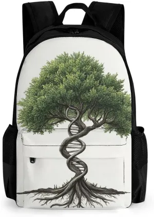 Polyester Daypack Backpack for Trekking Picnic Walking Cycling - Large Capacity Anti-Theft Multipurpose Shoulder Bag, Dna Tree Of Life Casual Daypack
