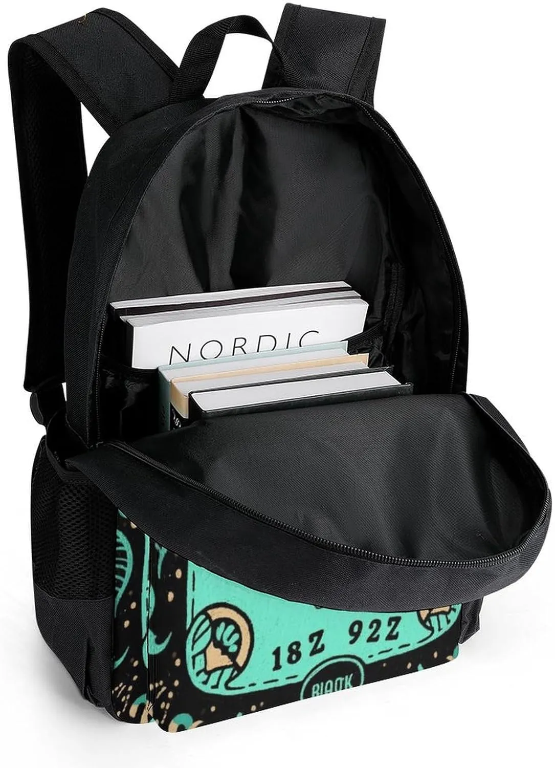 Polyester Daypack Backpack for Trekking Picnic Walking Cycling - Large Capacity Anti-Theft Multipurpose Shoulder Bag, Magical Witchcraft Spirit Board Art Casual Daypack