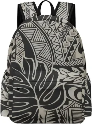 Polynesian Tattoo Hawaiian Fabric Fashion Laptop Backpack Purse Travel Backpack Casual Shoulder Bag for Work Shopping Camping
