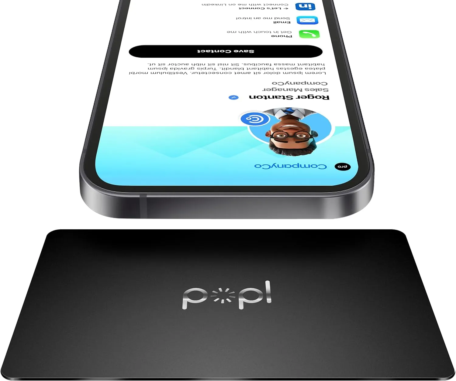 Popl Metal Digital Business Card - Smart NFC Networking Card - Tap to Share - iPhone & Android (Metal Black)
