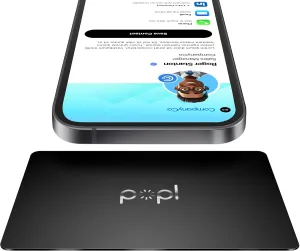Popl Metal Digital Business Card - Smart NFC Networking Card - Tap to Share - iPhone & Android (Metal Black)