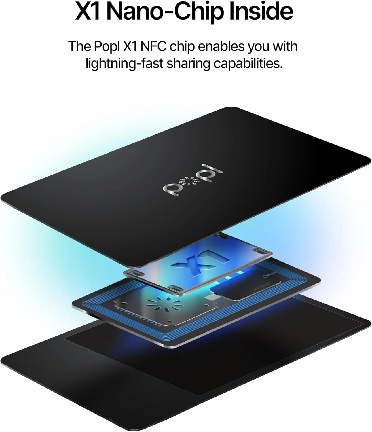 Popl Metal Digital Business Card - Smart NFC Networking Card - Tap to Share - iPhone & Android (Metal Black)