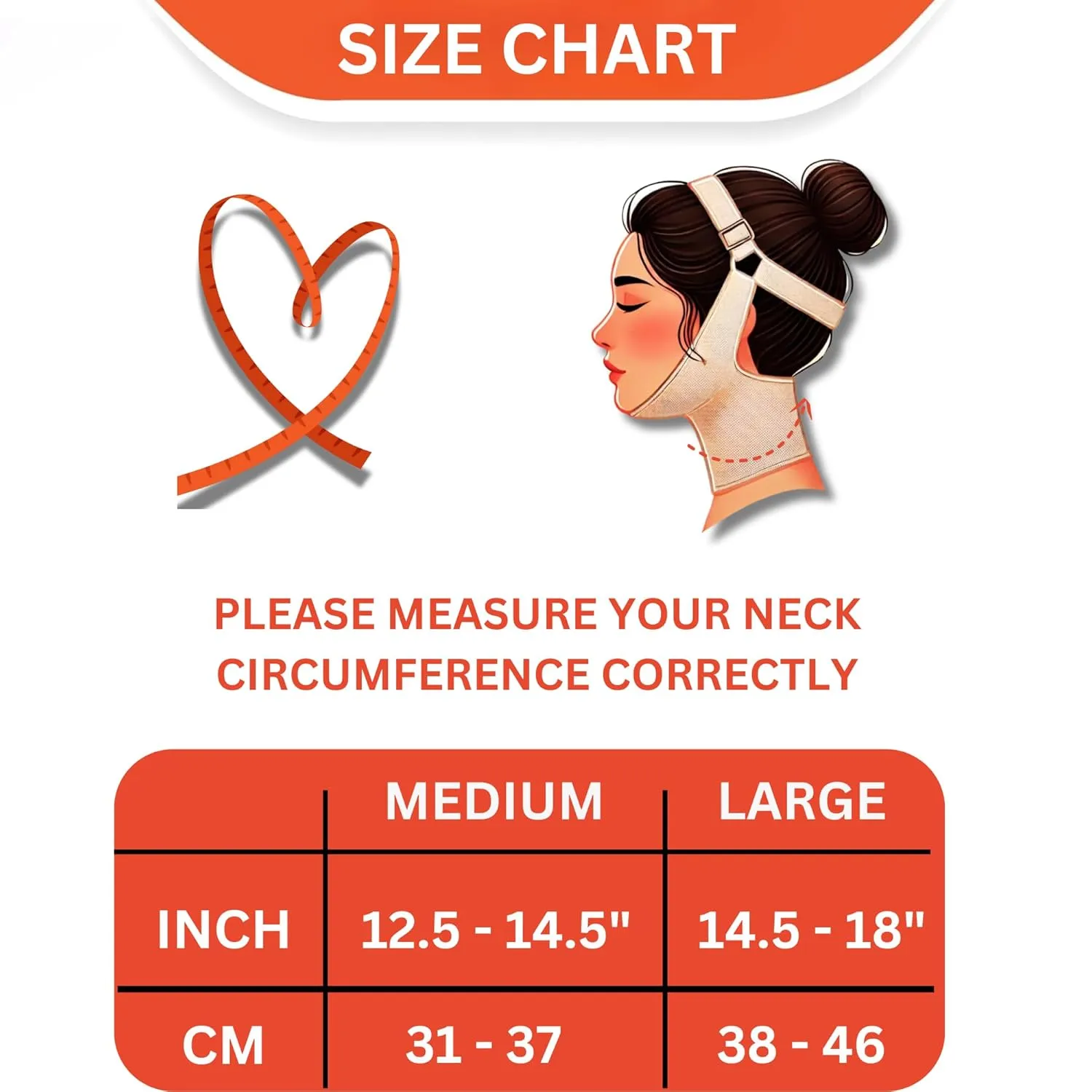 Post Surgical Chin Strap Bandage for Women - Chin Compression Garment After Lipo | Chin Lipo Compression Garment | Neck Compression Garment, Jaw Bra (Large-Beige)