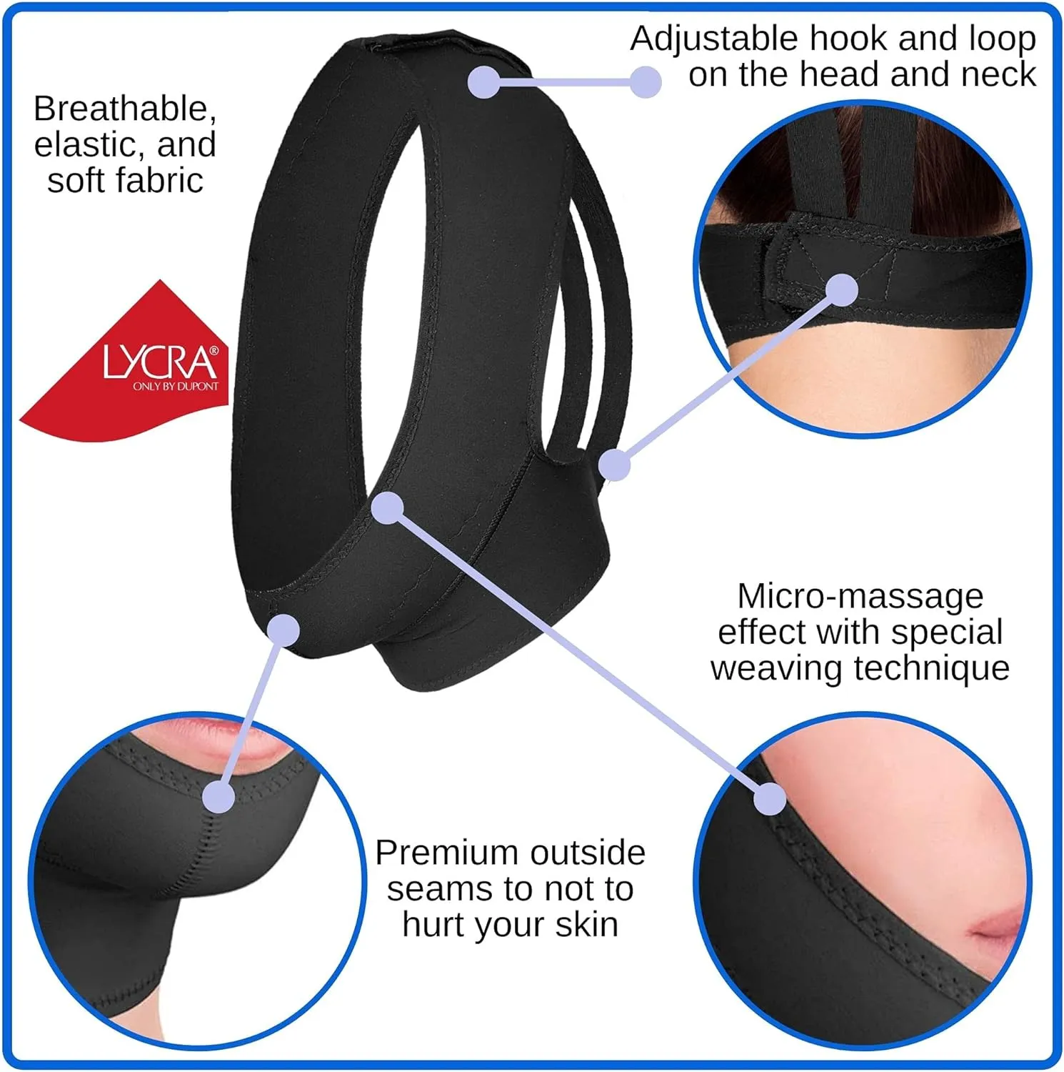 Post Surgical Chin Strap Bandage for Women - Neck and Chin Compression Garment Wrap - Face Slimmer, Jowl Tightening (M)