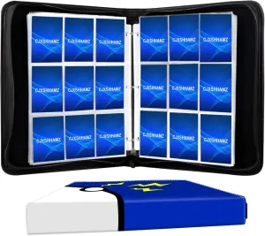 Premium Baseball Card Binder Album with 900 Pockets - Perfect for Trading, Football, and TCG Cards - Hard Case Storage with Zipper and Ring Holder,Top Loader Binders (Large)