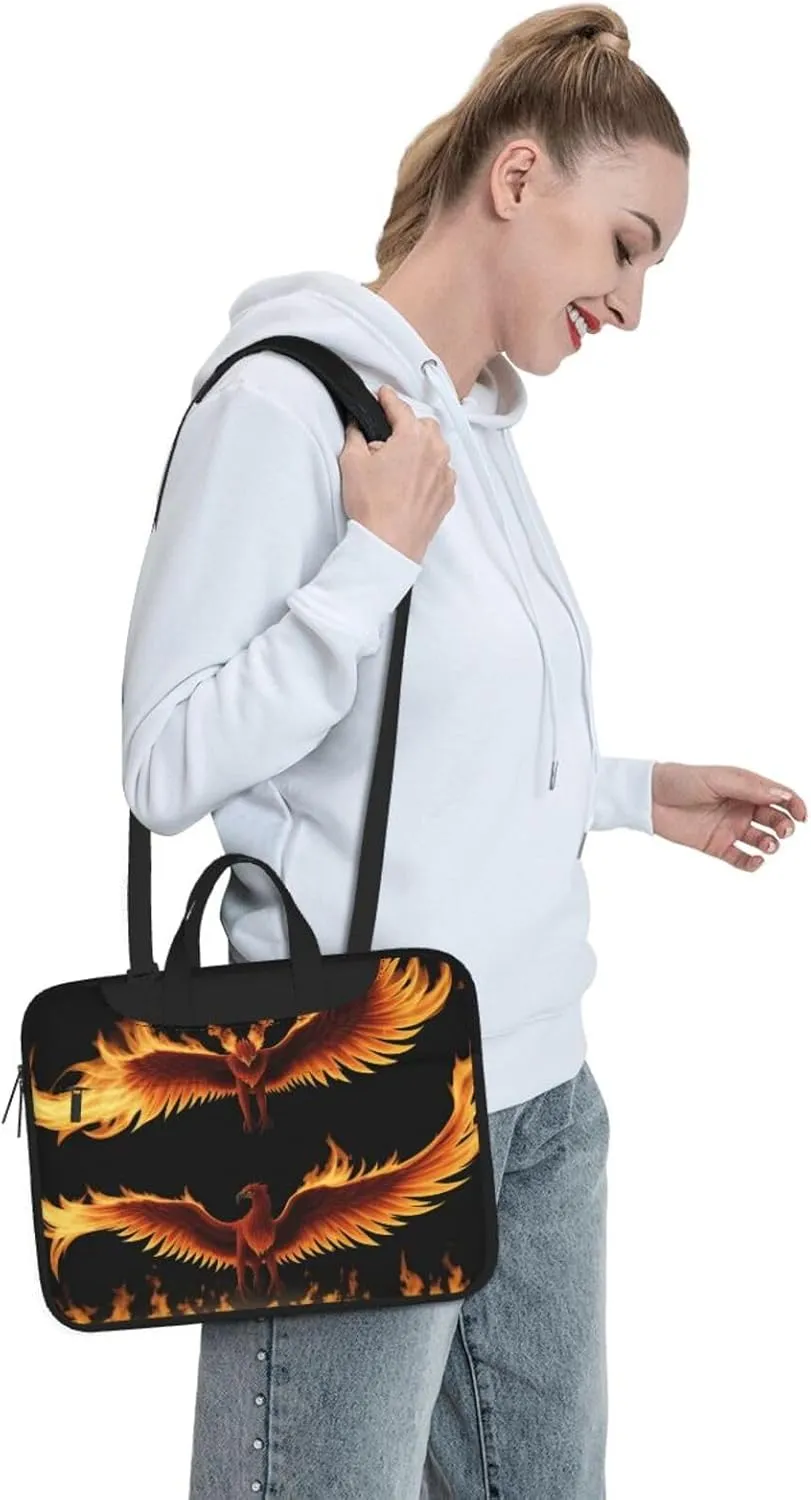 Print Flowers Laptop Shoulder Bag Notebook Computer Case Briefcase With Shoulder Straps And Handle