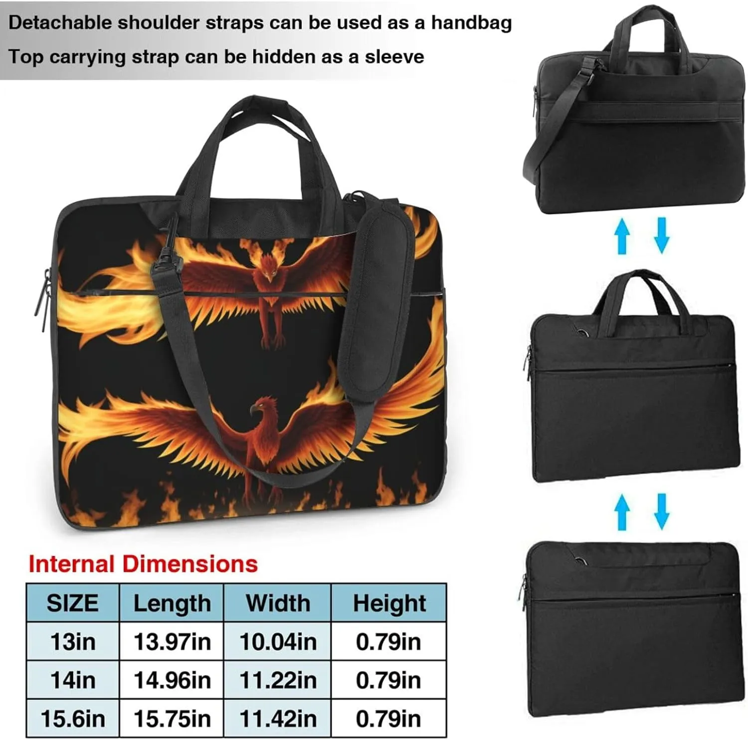 Print Flowers Laptop Shoulder Bag Notebook Computer Case Briefcase With Shoulder Straps And Handle