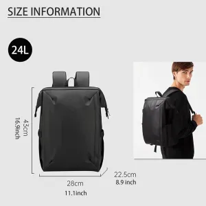 Professional Laptop Backpack, Minimalist Design, Water-Resistant, Black (Large)