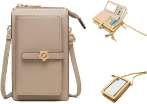 Purse For Women Authentic Wallet Credit Card Holder with Large Capacity Wristlet (Khaki)