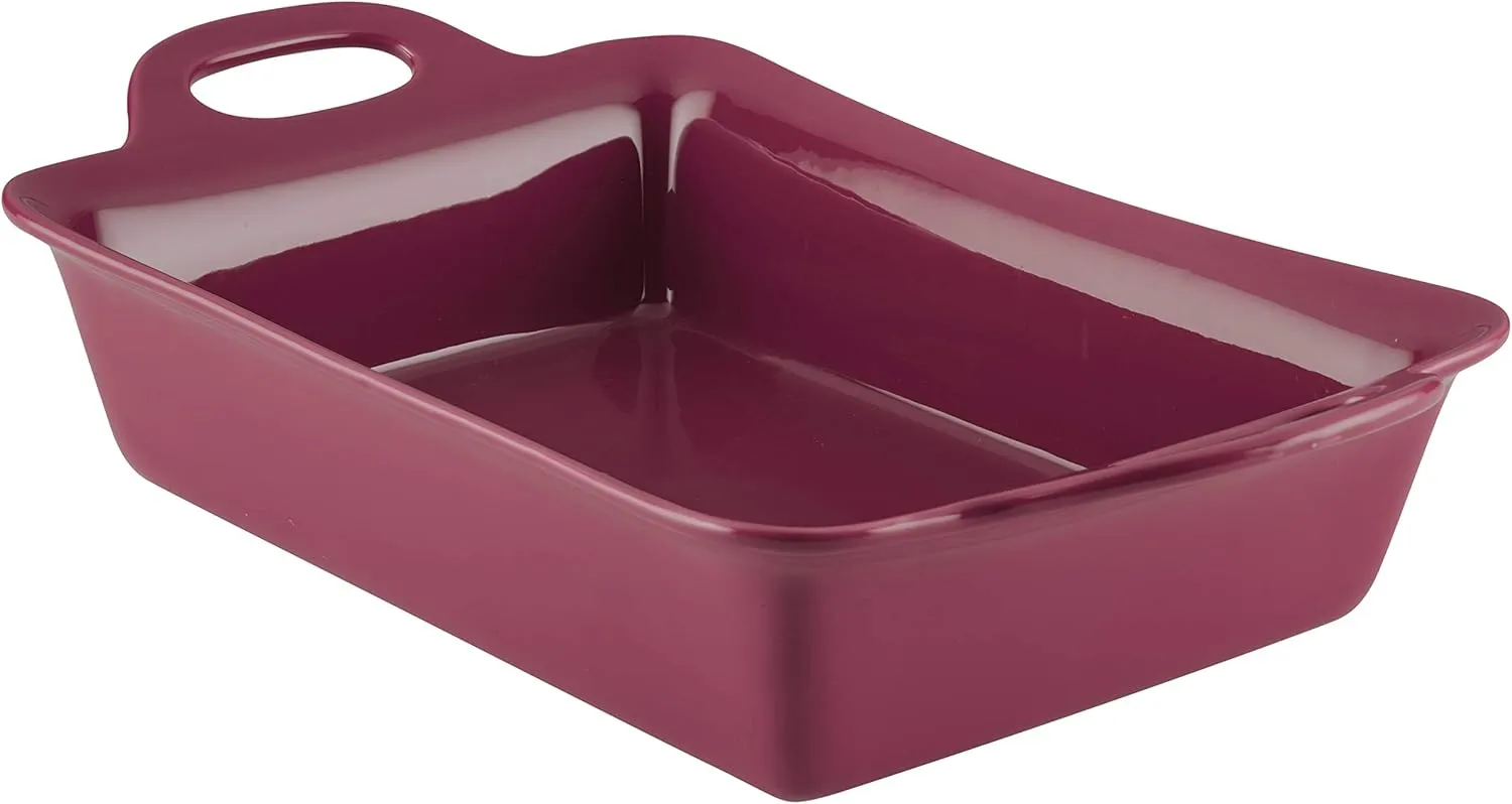 Rachael Ray 9" x 13" Rectangular Stoneware Baker, Burgundy