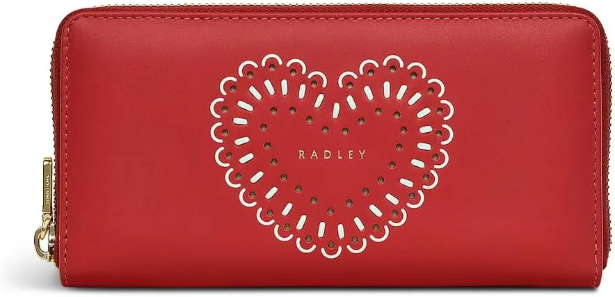 RADLEY London Valentines Women's Large Leather Zip Around Wallet, Crimson