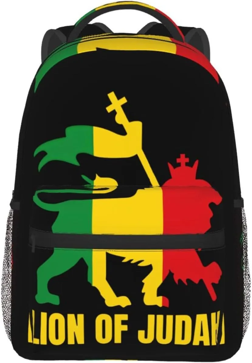Rasta Lion Of Judah Backpack Casual Laptop Backpack Double Shoulder Bag Lightweight Backpack For Women Men Travel