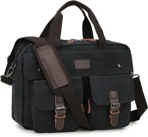 RAVUO Messenger Bag for Men, Water Resistant 15.6 17.3 Inch Laptop Briefcase Bag Casual Mens Satchel for Business