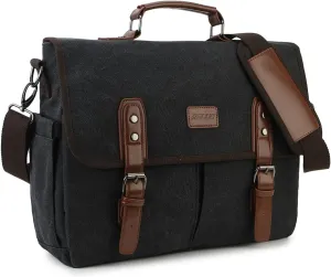 RAVUO Messenger Bag for Men, Water Resistant 15.6 17.3 Inch Laptop Briefcase Bag Casual Mens Satchel for Business