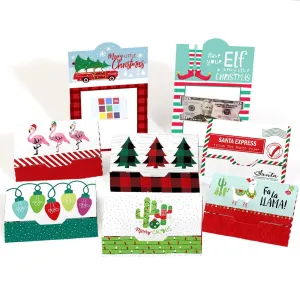 Red & Green Assorted Holiday Cards - Christmas Money And Gift Card Holders - Set of 8