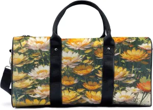 Red yellow white sunflower bush Travel Duffel Bag for Woman Weekender Bag Man Tote Gym Bag Sport Gym Bag Hospital Bag for Labor and Delivery Overnight Bag Luggage Bag