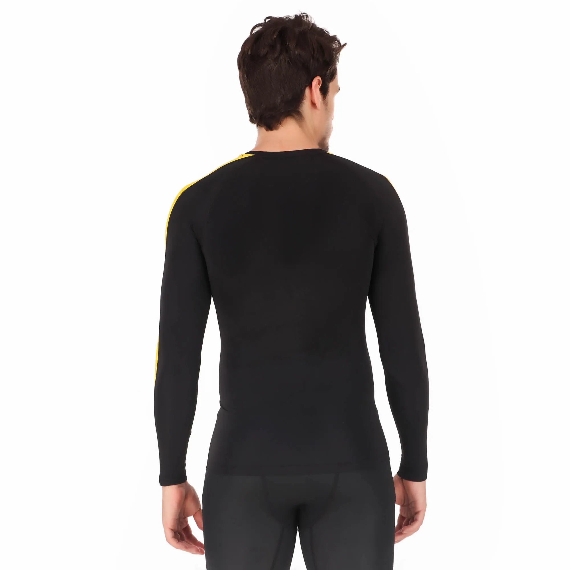 ReDesign Nylon Compression Top Full Sleeve (BLACK/YELLOW)