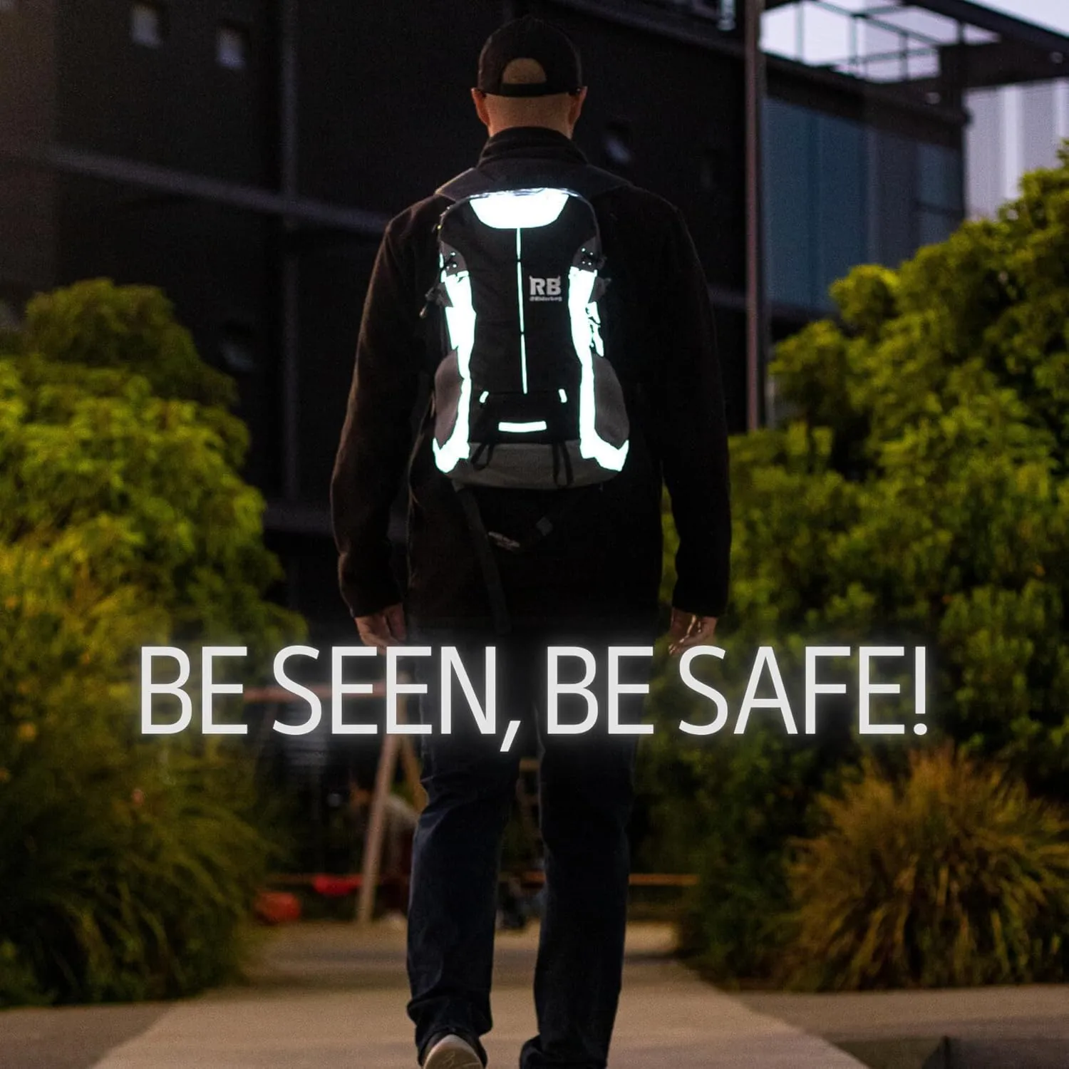 Reflective Motorcycle Backpack 35L, Lightweight Water-Resistant Daypack with Laptop Pocket for Commuting, Biking, and Daily Use – Black