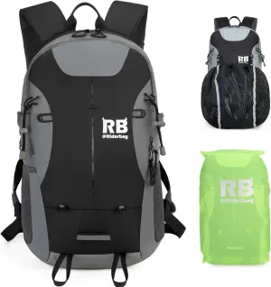 Reflective Motorcycle Backpack 35L, Lightweight Water-Resistant Daypack with Laptop Pocket for Commuting, Biking, and Daily Use – Black