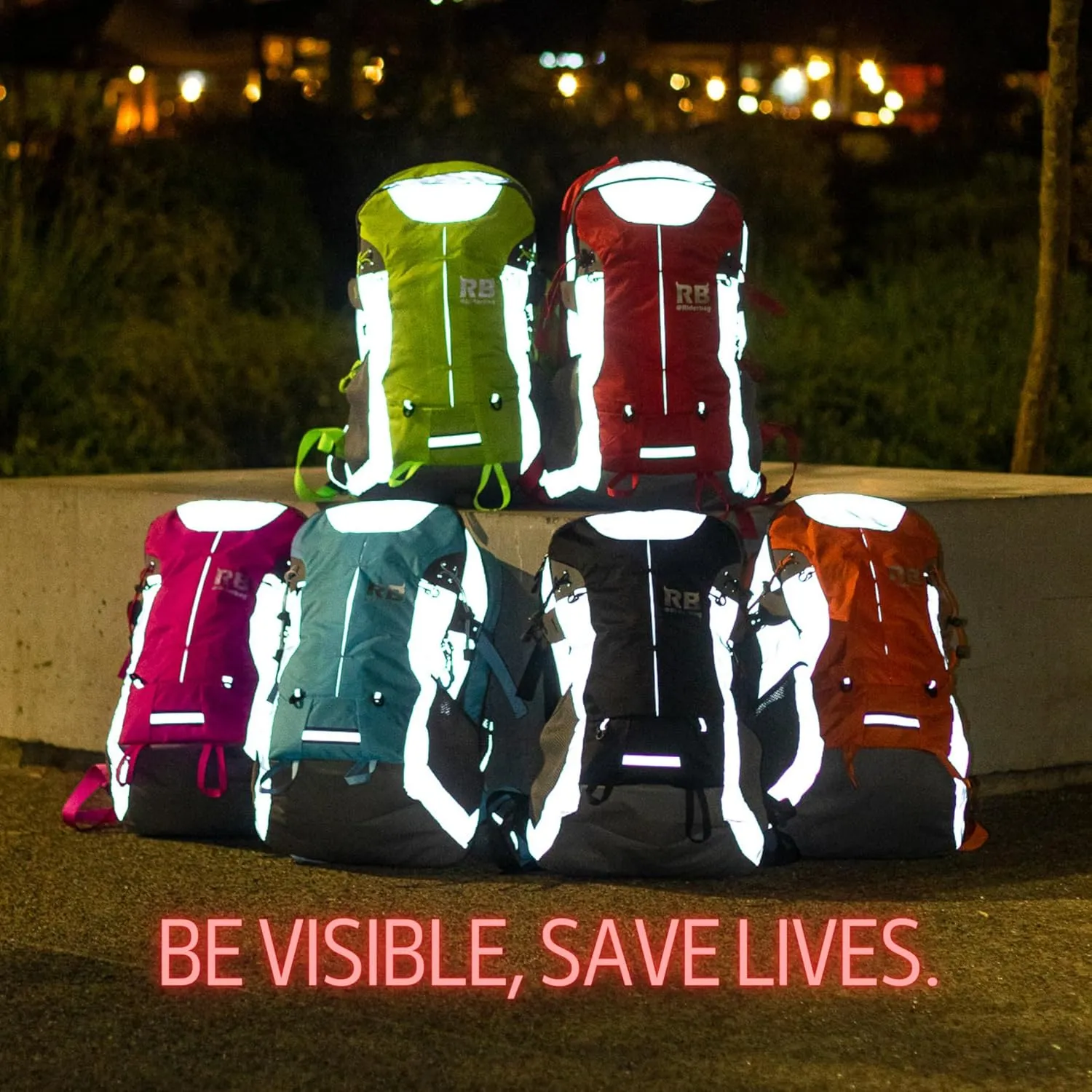 Reflective Motorcycle Backpack 35L, Lightweight Water-Resistant Daypack with Laptop Pocket for Commuting, Biking, and Daily Use – Red
