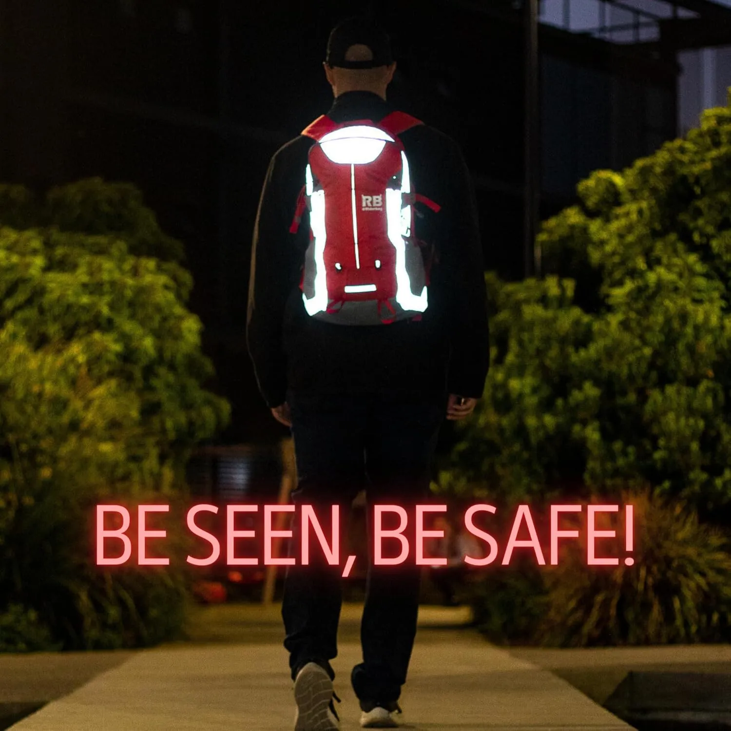 Reflective Motorcycle Backpack 35L, Lightweight Water-Resistant Daypack with Laptop Pocket for Commuting, Biking, and Daily Use – Red