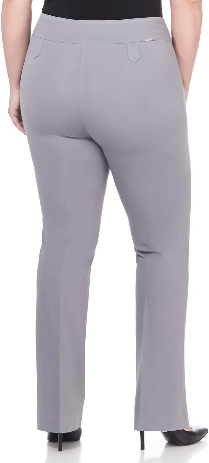 Rekucci Curvy Woman Secret Figure Knit Bootcut Plus Size Pant w/Tummy Control