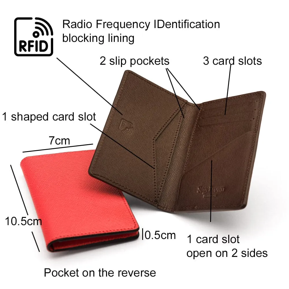 RFID Bifold Credit Card Holder - Pink With Lime