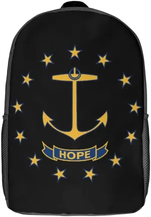 Rhode Island State Flag Backpack with Adjustable Straps, Suitable for Travel Picnics Activities