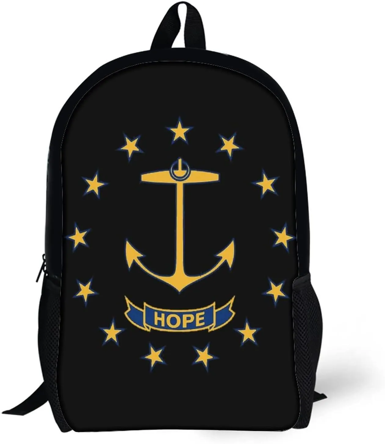 Rhode Island State Flag Backpack with Adjustable Straps, Suitable for Travel Picnics Activities