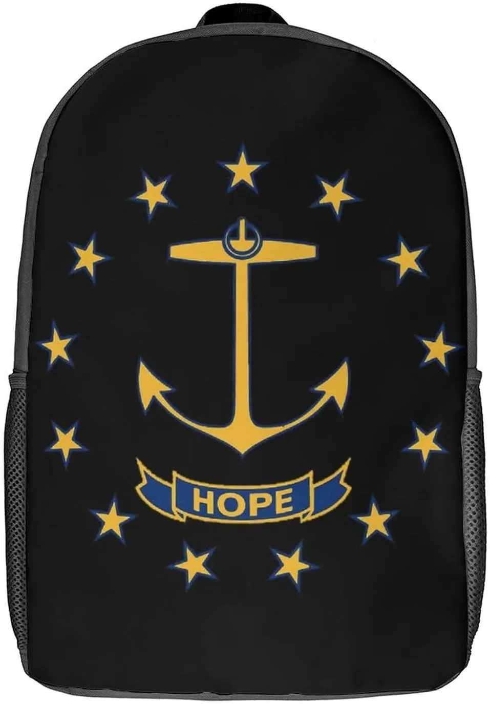 Rhode Island State Flag Backpack with Adjustable Straps, Suitable for Travel Picnics Activities
